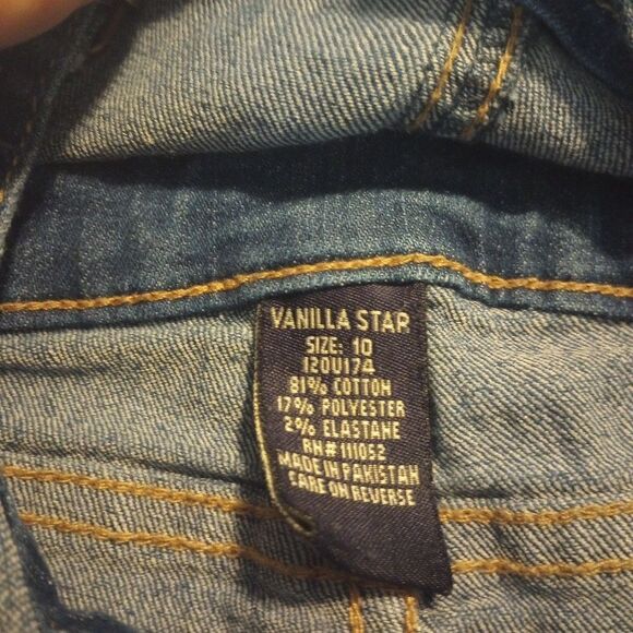 Vanilla star girls bibbed overall shorts with button accent and cuffed hem SZ 10 - Picture 5 of 8